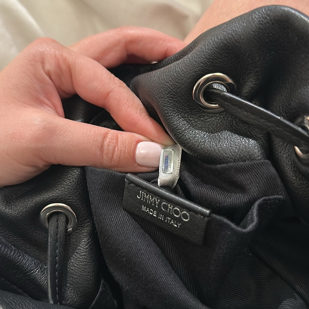 JIMMY CHOO LEATHER BUCKET BAG - Picture 8 of 8